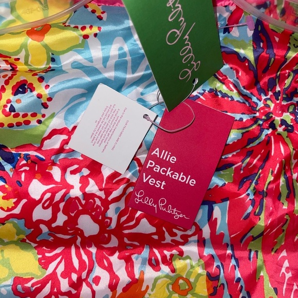 🦋 NWT Lilly Pulitzer Allie packable vest Capri pink style 86847 size small - Picture 9 of 13